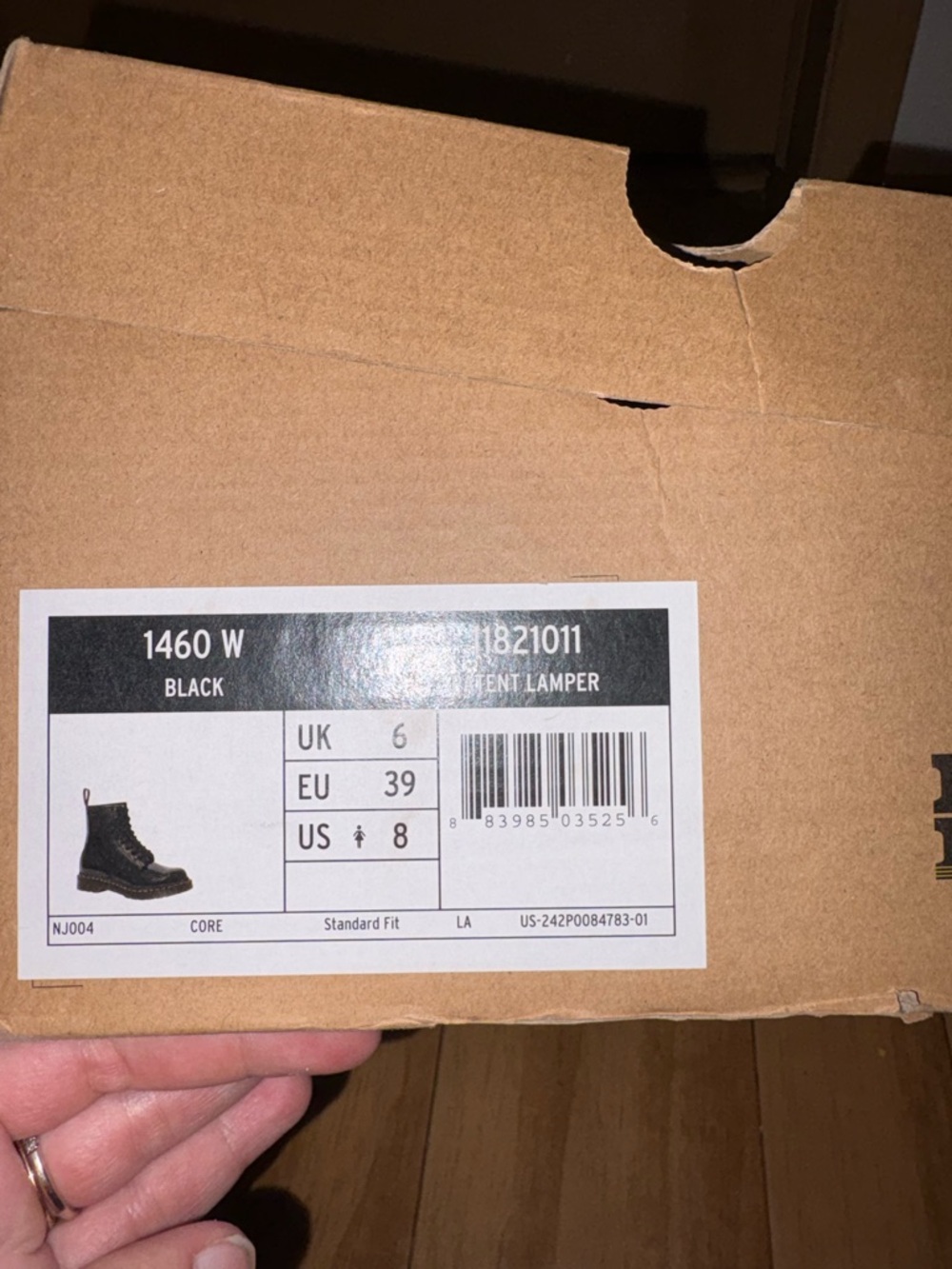 Dr. Martens 1460 Black Patent Leather Lamper Boots - Picture 8 of 8